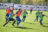 Mieterkinder spielen Fußball beim KSC im Rahmen des KSC Camps.