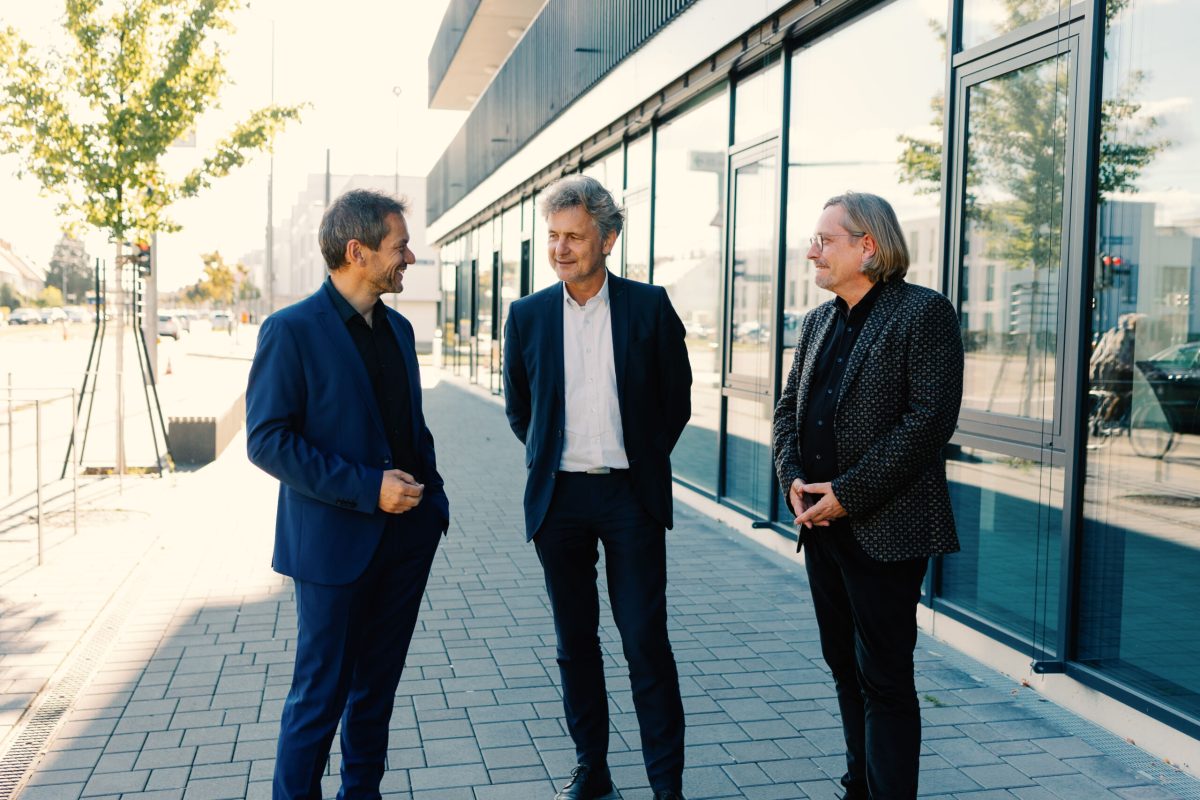 Dr. Frank Mentrup, Stefan Storz und Mario Rösner im Gespräch