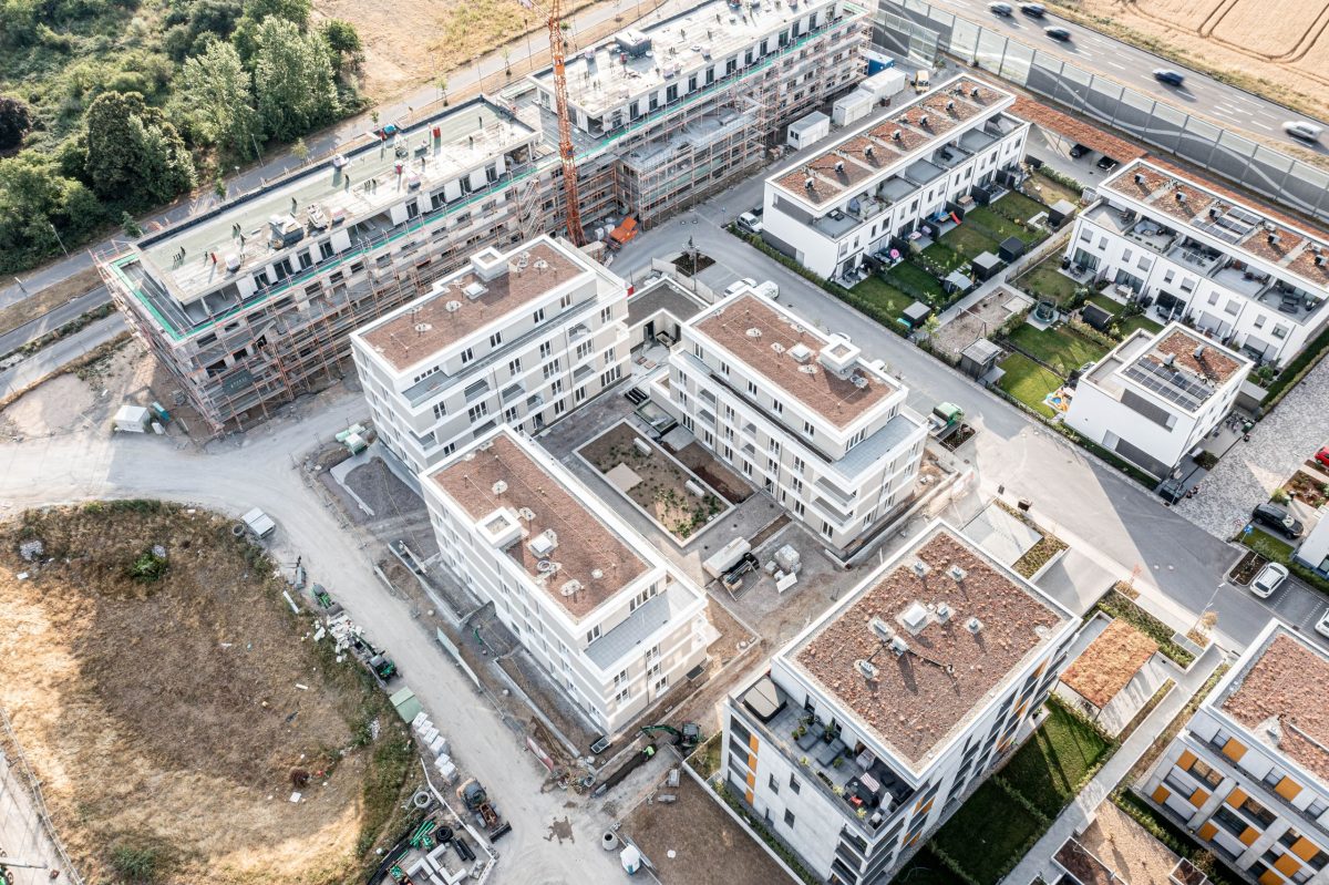 Luftbild der Baustelle 